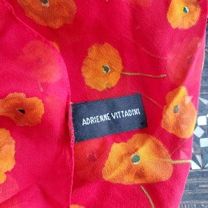 Adrienne Vittadini poppy red spring silk scarf